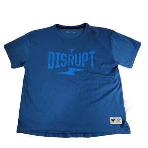 Under Armour Project Rock Tee Womens  Short Sleeve Gym Disrupt Blue Size Large